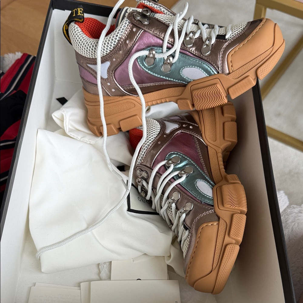 Gucci Pink and Purple Chunky Sneakers - Picture 3 of 8